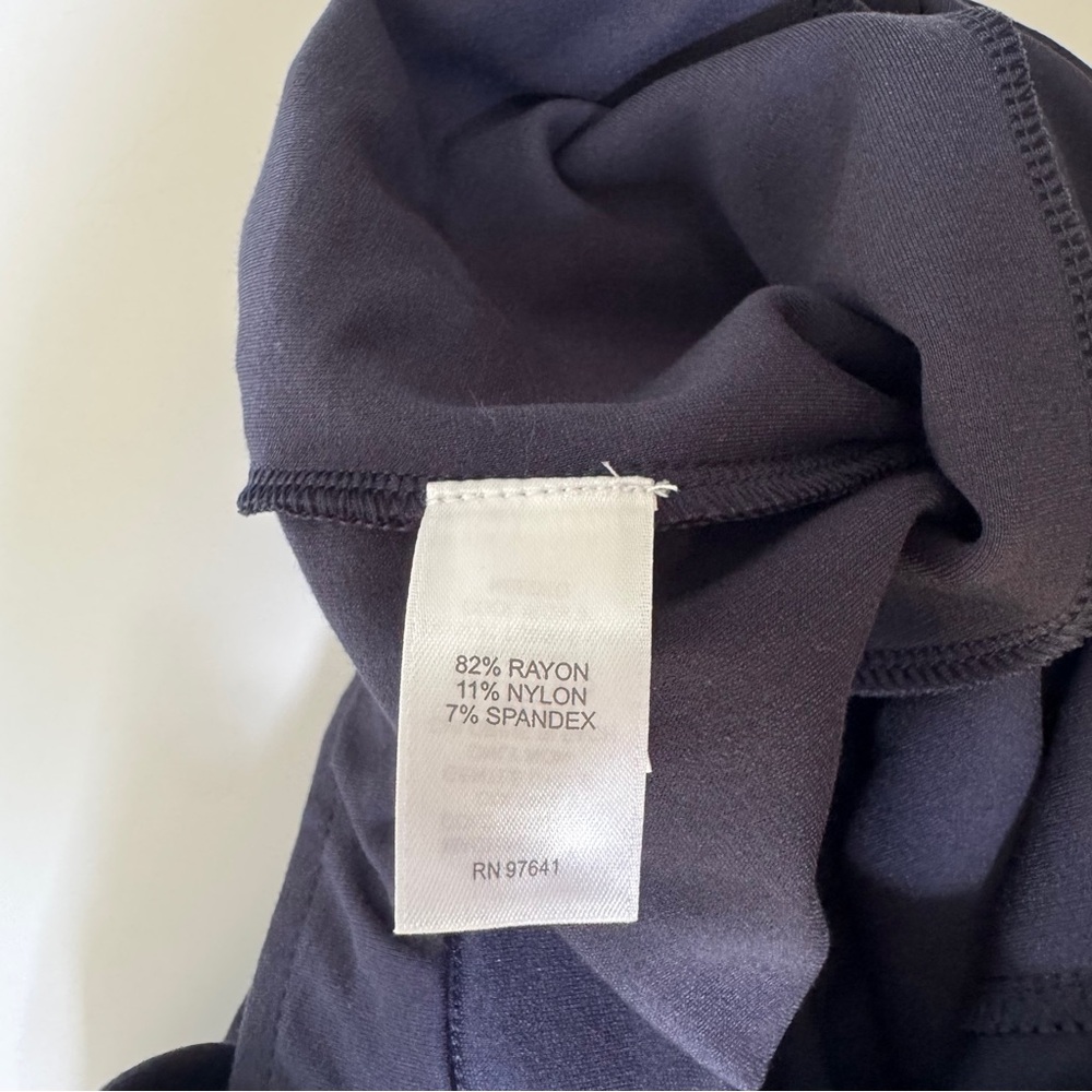 J.Jill Wearever Navy Blue Wide Leg Pull‎ On Pants Size Large With Side Pockets - Picture 10 of 12